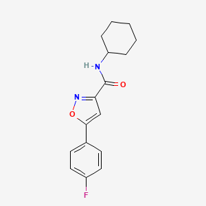 molecular formula C16H17FN2O2 B4794209 N-cyclohexyl-5-(4-fluorophenyl)-3-isoxazolecarboxamide 