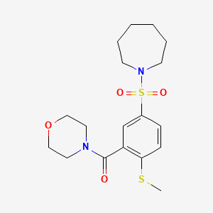 molecular formula C18H26N2O4S2 B4794218 1-{[4-(methylthio)-3-(4-morpholinylcarbonyl)phenyl]sulfonyl}azepane 