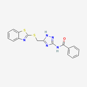 molecular formula C17H13N5OS2 B4794239 N-{5-[(1,3-benzothiazol-2-ylthio)methyl]-1H-1,2,4-triazol-3-yl}benzamide CAS No. 717865-52-6