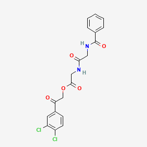 molecular formula C19H16Cl2N2O5 B4794293 2-(3,4-dichlorophenyl)-2-oxoethyl N-benzoylglycylglycinate 