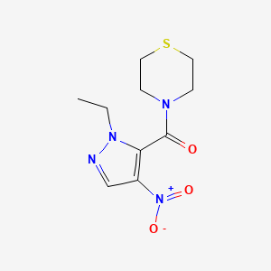 molecular formula C10H14N4O3S B4794299 4-[(1-ethyl-4-nitro-1H-pyrazol-5-yl)carbonyl]thiomorpholine 