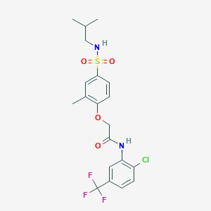 molecular formula C20H22ClF3N2O4S B4794318 N-[2-chloro-5-(trifluoromethyl)phenyl]-2-{4-[(isobutylamino)sulfonyl]-2-methylphenoxy}acetamide 