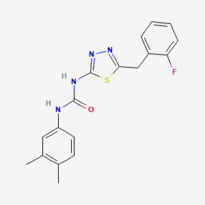 molecular formula C18H17FN4OS B4794322 N-(3,4-dimethylphenyl)-N'-[5-(2-fluorobenzyl)-1,3,4-thiadiazol-2-yl]urea 