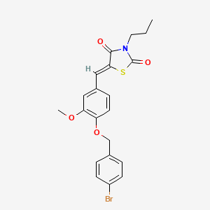 molecular formula C21H20BrNO4S B4794323 5-{4-[(4-bromobenzyl)oxy]-3-methoxybenzylidene}-3-propyl-1,3-thiazolidine-2,4-dione 
