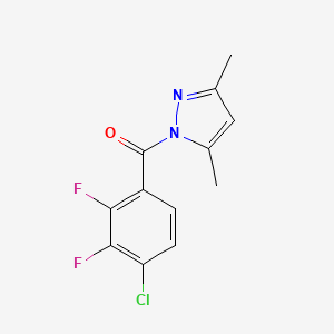 molecular formula C12H9ClF2N2O B4794329 1-(4-chloro-2,3-difluorobenzoyl)-3,5-dimethyl-1H-pyrazole 