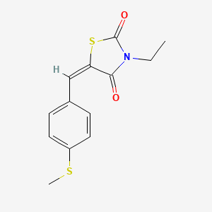 molecular formula C13H13NO2S2 B4794332 3-ethyl-5-[4-(methylthio)benzylidene]-1,3-thiazolidine-2,4-dione 