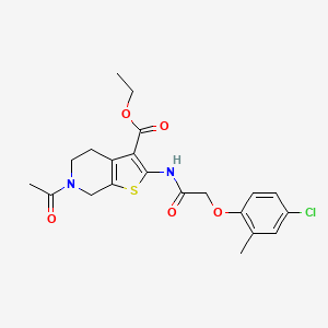 ethyl 6-acetyl-2-{[(4-chloro-2-methylphenoxy)acetyl]amino}-4,5,6,7-tetrahydrothieno[2,3-c]pyridine-3-carboxylate