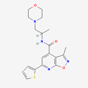 molecular formula C19H22N4O3S B4794362 3-methyl-N-[1-methyl-2-(4-morpholinyl)ethyl]-6-(2-thienyl)isoxazolo[5,4-b]pyridine-4-carboxamide 