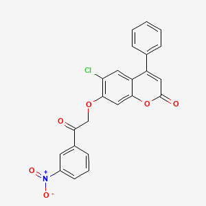 molecular formula C23H14ClNO6 B4794372 6-chloro-7-[2-(3-nitrophenyl)-2-oxoethoxy]-4-phenyl-2H-chromen-2-one 