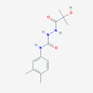 molecular formula C13H19N3O3 B4794393 N-(3,4-dimethylphenyl)-2-(2-hydroxy-2-methylpropanoyl)hydrazinecarboxamide 