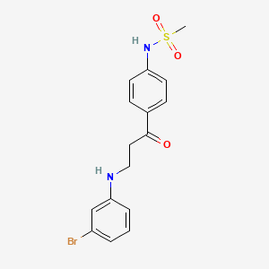 molecular formula C16H17BrN2O3S B4794396 N-{4-[N-(3-bromophenyl)-beta-alanyl]phenyl}methanesulfonamide 