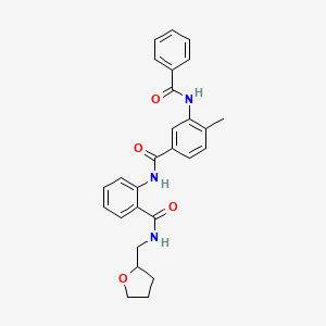 molecular formula C27H27N3O4 B4794404 3-(benzoylamino)-4-methyl-N-(2-{[(tetrahydro-2-furanylmethyl)amino]carbonyl}phenyl)benzamide 