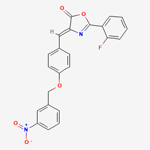 molecular formula C23H15FN2O5 B4794427 2-(2-fluorophenyl)-4-{4-[(3-nitrobenzyl)oxy]benzylidene}-1,3-oxazol-5(4H)-one 