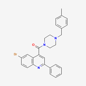 molecular formula C28H26BrN3O B4794428 6-bromo-4-{[4-(4-methylbenzyl)-1-piperazinyl]carbonyl}-2-phenylquinoline 