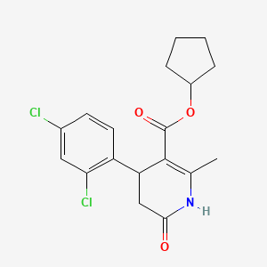 molecular formula C18H19Cl2NO3 B4794437 cyclopentyl 4-(2,4-dichlorophenyl)-2-methyl-6-oxo-1,4,5,6-tetrahydro-3-pyridinecarboxylate 