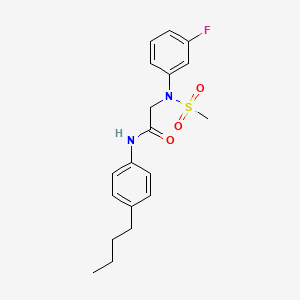 molecular formula C19H23FN2O3S B4794443 N~1~-(4-butylphenyl)-N~2~-(3-fluorophenyl)-N~2~-(methylsulfonyl)glycinamide 