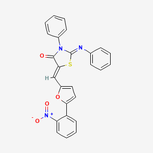 molecular formula C26H17N3O4S B4794444 5-{[5-(2-nitrophenyl)-2-furyl]methylene}-3-phenyl-2-(phenylimino)-1,3-thiazolidin-4-one 