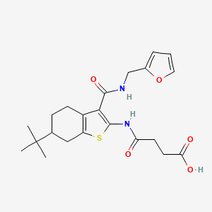 molecular formula C22H28N2O5S B4794464 4-[(6-tert-butyl-3-{[(2-furylmethyl)amino]carbonyl}-4,5,6,7-tetrahydro-1-benzothien-2-yl)amino]-4-oxobutanoic acid 