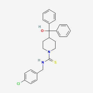 molecular formula C26H27ClN2OS B4794477 N-(4-chlorobenzyl)-4-[hydroxy(diphenyl)methyl]-1-piperidinecarbothioamide 