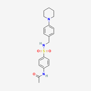 molecular formula C20H25N3O3S B4794492 N-[4-({[4-(1-piperidinyl)benzyl]amino}sulfonyl)phenyl]acetamide 