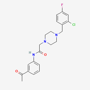 molecular formula C21H23ClFN3O2 B4794495 N-(3-acetylphenyl)-2-[4-(2-chloro-4-fluorobenzyl)-1-piperazinyl]acetamide 
