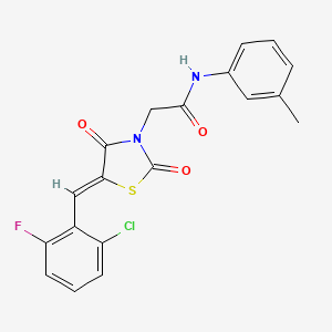 molecular formula C19H14ClFN2O3S B4794500 2-[5-(2-chloro-6-fluorobenzylidene)-2,4-dioxo-1,3-thiazolidin-3-yl]-N-(3-methylphenyl)acetamide 