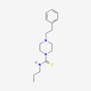 molecular formula C16H25N3S B4794505 4-(2-phenylethyl)-N-propyl-1-piperazinecarbothioamide 