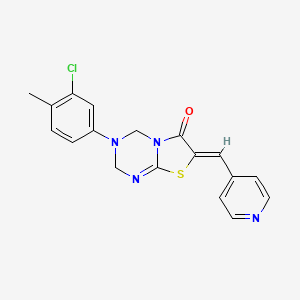 molecular formula C18H15ClN4OS B4794548 3-(3-chloro-4-methylphenyl)-7-(4-pyridinylmethylene)-3,4-dihydro-2H-[1,3]thiazolo[3,2-a][1,3,5]triazin-6(7H)-one 
