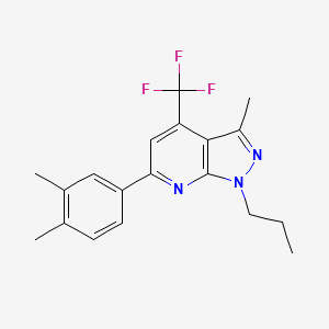 molecular formula C19H20F3N3 B4794564 6-(3,4-dimethylphenyl)-3-methyl-1-propyl-4-(trifluoromethyl)-1H-pyrazolo[3,4-b]pyridine 