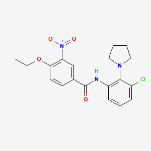 molecular formula C19H20ClN3O4 B4794581 N-[3-chloro-2-(1-pyrrolidinyl)phenyl]-4-ethoxy-3-nitrobenzamide 