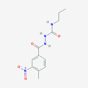molecular formula C12H16N4O4 B4794585 2-(4-methyl-3-nitrobenzoyl)-N-propylhydrazinecarboxamide 