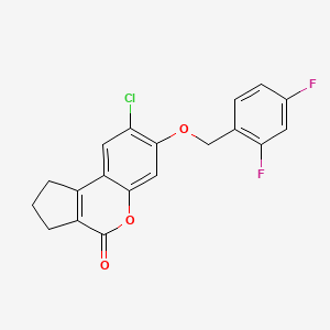 molecular formula C19H13ClF2O3 B4794602 8-chloro-7-[(2,4-difluorobenzyl)oxy]-2,3-dihydrocyclopenta[c]chromen-4(1H)-one 