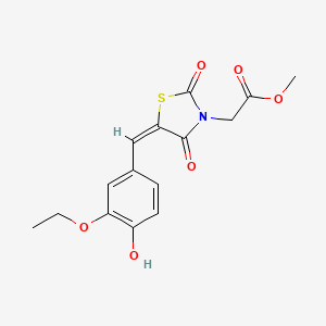 molecular formula C15H15NO6S B4794609 methyl [5-(3-ethoxy-4-hydroxybenzylidene)-2,4-dioxo-1,3-thiazolidin-3-yl]acetate 