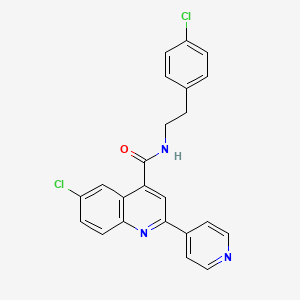 molecular formula C23H17Cl2N3O B4794628 6-chloro-N-[2-(4-chlorophenyl)ethyl]-2-(4-pyridinyl)-4-quinolinecarboxamide 
