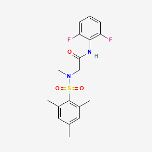 molecular formula C18H20F2N2O3S B4794630 N~1~-(2,6-difluorophenyl)-N~2~-(mesitylsulfonyl)-N~2~-methylglycinamide 