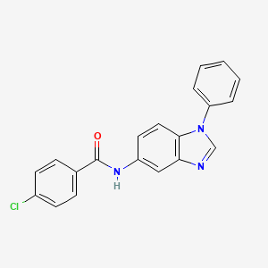 molecular formula C20H14ClN3O B4794641 4-chloro-N-(1-phenyl-1H-benzimidazol-5-yl)benzamide 