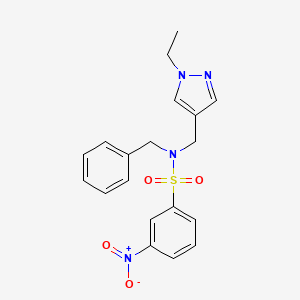 molecular formula C19H20N4O4S B4794670 N-benzyl-N-[(1-ethyl-1H-pyrazol-4-yl)methyl]-3-nitrobenzenesulfonamide 