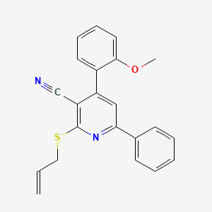 molecular formula C22H18N2OS B4794674 2-(allylthio)-4-(2-methoxyphenyl)-6-phenylnicotinonitrile 