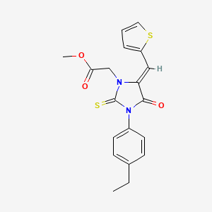 molecular formula C19H18N2O3S2 B4794685 methyl [3-(4-ethylphenyl)-4-oxo-5-(2-thienylmethylene)-2-thioxo-1-imidazolidinyl]acetate 