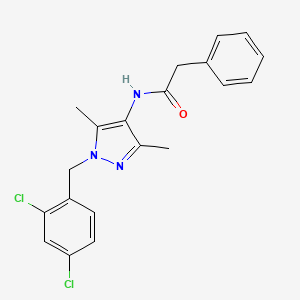 molecular formula C20H19Cl2N3O B4794697 N-[1-(2,4-dichlorobenzyl)-3,5-dimethyl-1H-pyrazol-4-yl]-2-phenylacetamide 
