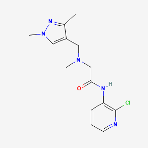 molecular formula C14H18ClN5O B4794705 N~1~-(2-chloro-3-pyridinyl)-N~2~-[(1,3-dimethyl-1H-pyrazol-4-yl)methyl]-N~2~-methylglycinamide 