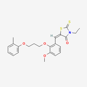 molecular formula C23H25NO4S2 B4794713 3-ethyl-5-{3-methoxy-2-[3-(2-methylphenoxy)propoxy]benzylidene}-2-thioxo-1,3-thiazolidin-4-one 