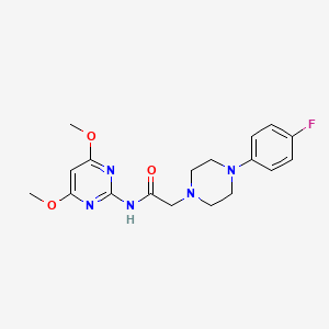 molecular formula C18H22FN5O3 B4794720 N-(4,6-dimethoxy-2-pyrimidinyl)-2-[4-(4-fluorophenyl)-1-piperazinyl]acetamide 