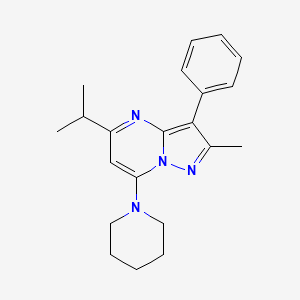 molecular formula C21H26N4 B4794742 5-isopropyl-2-methyl-3-phenyl-7-(1-piperidinyl)pyrazolo[1,5-a]pyrimidine 
