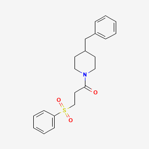 molecular formula C21H25NO3S B4794769 4-benzyl-1-[3-(phenylsulfonyl)propanoyl]piperidine 