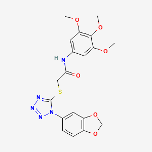 molecular formula C19H19N5O6S B4794788 2-{[1-(1,3-benzodioxol-5-yl)-1H-tetrazol-5-yl]thio}-N-(3,4,5-trimethoxyphenyl)acetamide 