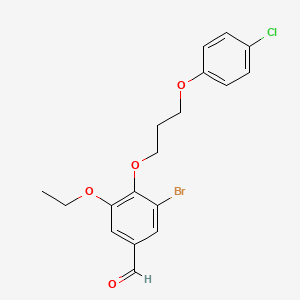 molecular formula C18H18BrClO4 B4794814 3-bromo-4-[3-(4-chlorophenoxy)propoxy]-5-ethoxybenzaldehyde 