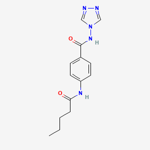 molecular formula C14H17N5O2 B4794844 4-(pentanoylamino)-N-4H-1,2,4-triazol-4-ylbenzamide 