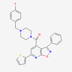 molecular formula C28H23FN4O2S B4794848 4-{[4-(4-fluorobenzyl)-1-piperazinyl]carbonyl}-3-phenyl-6-(2-thienyl)isoxazolo[5,4-b]pyridine 