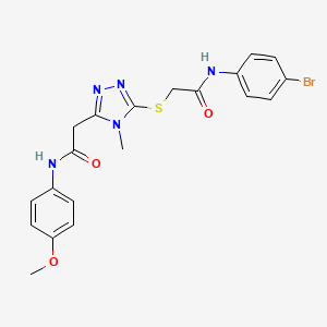 molecular formula C20H20BrN5O3S B4794855 2-[5-({2-[(4-bromophenyl)amino]-2-oxoethyl}thio)-4-methyl-4H-1,2,4-triazol-3-yl]-N-(4-methoxyphenyl)acetamide 